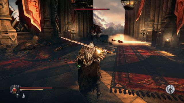 You can dodge the spikes coming towards Harkyn, by performing a roll in any direction. - The Judge - The Keystone Citadel | Bosses - Bosses - Lords of the Fallen 2014 Game Guide & Walkthrough