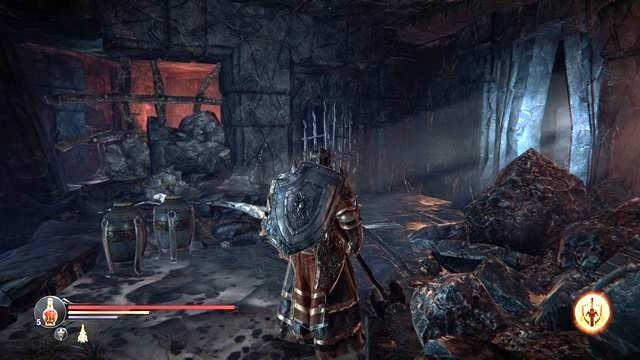 After you win the fight, pick up the Small key to the Western Antechamber - Destroy the Gate of Lords to Keystone | The Temple - The Temple - Lords of the Fallen 2014 Game Guide & Walkthrough