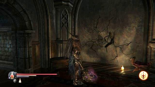 Inside, on the left of the entrance, there is a wall that you can smash (see the screenshot) - Make it to the top of the Citadel | Keystone Citadel - another visit - Keystone Citadel - another visit - Lords of the Fallen 2014 Game Guide & Walkthrough