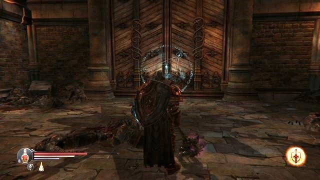 While standing in front of it, simply fire the gauntlet at the door.. - Search out the Chamber of Lies | Keystone Citadel - another visit - Keystone Citadel - another visit - Lords of the Fallen 2014 Game Guide & Walkthrough