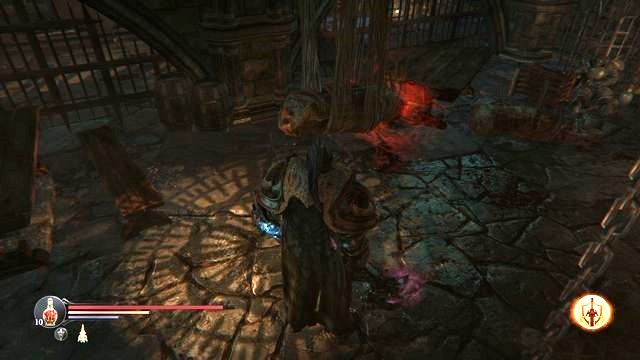 The monks brother enclosed in a cocoon. - The Keystone Citadel - Concerned Monk | Side quests - Side quests - Lords of the Fallen 2014 Game Guide & Walkthrough