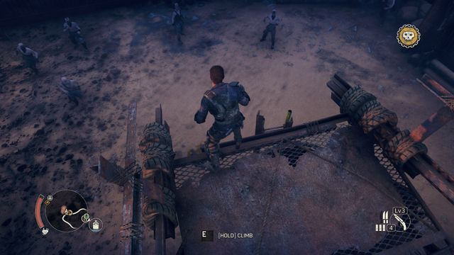 Instead of jumping down, wait and eliminate the climbing enemies, one after another. - Dry Gustie | Jeets Territory - maps - Jeets Territory - maps - Mad Max Game Guide