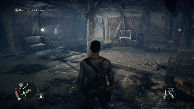 On the other side, enter the room ahead, and then use the ladder to go above - ammunition and Scrap can be found there - Righteous Work | Story missions - Story missions - Mad Max Game Guide