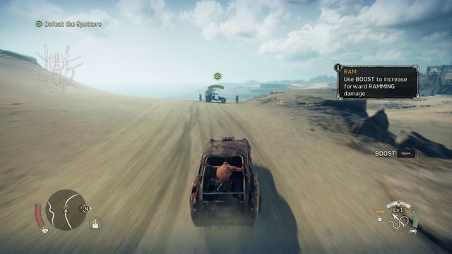 Use the boost before ramming into the vehicle to increase the damage. - Righteous Work | Story missions - Story missions - Mad Max Game Guide