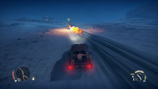 Watch out not to drive through the flames. - A Piece Tougher | Story missions - Story missions - Mad Max Game Guide