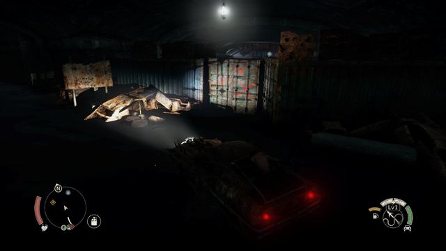 The passage is hidden behind a container. - In the Buzzards Belly | Wasteland missions - Wasteland missions - Mad Max Game Guide
