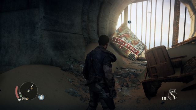 Destroy the gate, then jump down and shoot the flare. - A Sign of the Gods | Wasteland missions - Wasteland missions - Mad Max Game Guide