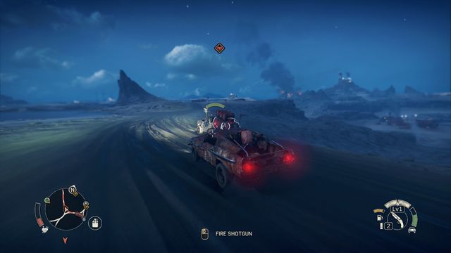 Always aim at the weak spots, like uncovered fuel tanks. - In vehicle | Combat - Combat - Mad Max Game Guide