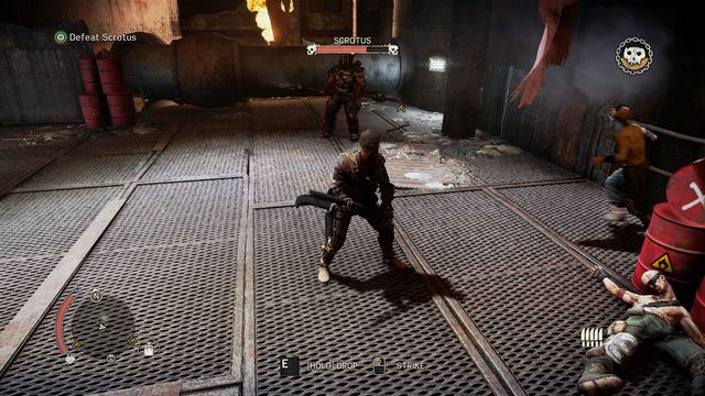 If you want your enemy to fall into barrels and make them explode, position yourself near them. - Immortal Enemy | Story missions - Story missions - Mad Max Game Guide