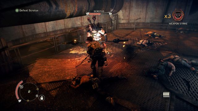 Use the weapon lying on the arena to deal more damage. - Immortal Enemy | Story missions - Story missions - Mad Max Game Guide