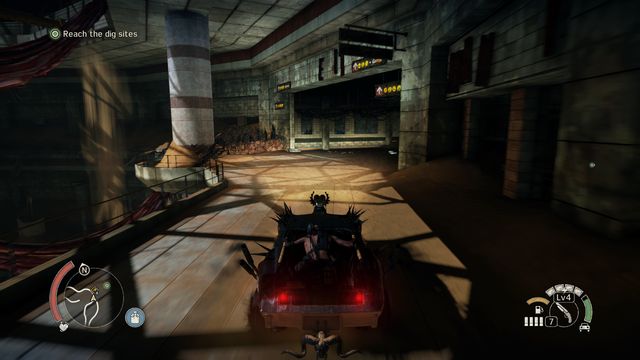 Drive below, then exit the vehicle and jump few more levels below. - In It For Glory | Story missions - Story missions - Mad Max Game Guide