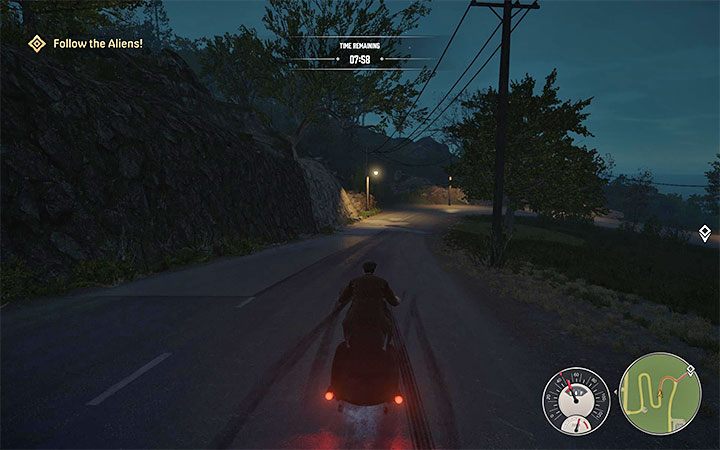 You have to ride the serpentines again, only this time on the southern side - Mafia Definitive Edition: Alien Infiltration - Free raid - Mafia Definitive Edition Guide, Walkthrough