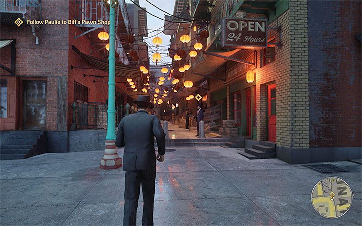To reach Chinatown, you can use any means of transportation, such as a vehicle from Tommy's garage or one of the cars parked in the yard - Mafia Definitive Edition: Better Get Used to It - walkthrough - Walkthrough - Mafia Definitive Edition Guide, Walkthrough