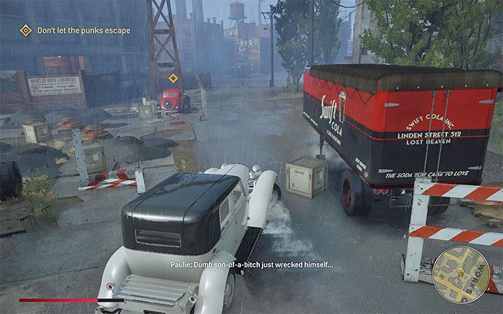 During this pursuit, you don't have to get closer to the fleeing bandits in order to start shooting at them - Mafia Definitive Edition: Better Get Used to It - walkthrough - Walkthrough - Mafia Definitive Edition Guide, Walkthrough