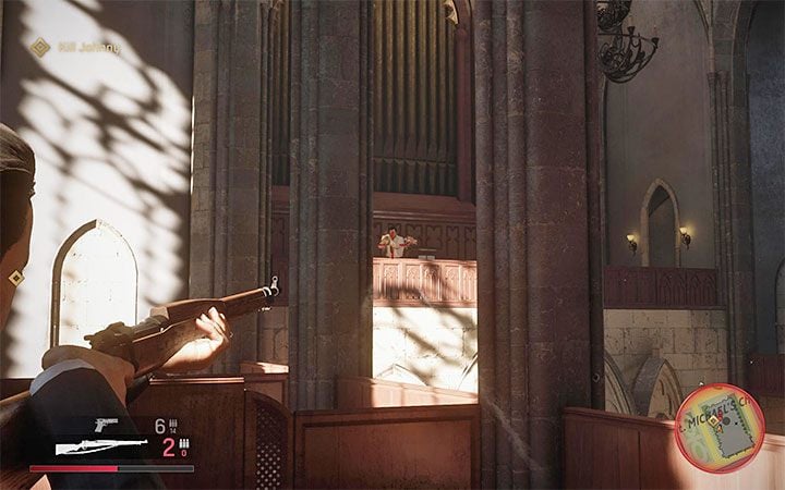 From the very beginning of the battle, Tommy will be fired upon by an opponent from a higher level - Mafia Definitive Edition: The Saint and the Sinner - walkthrough - Walkthrough - Mafia Definitive Edition Guide, Walkthrough