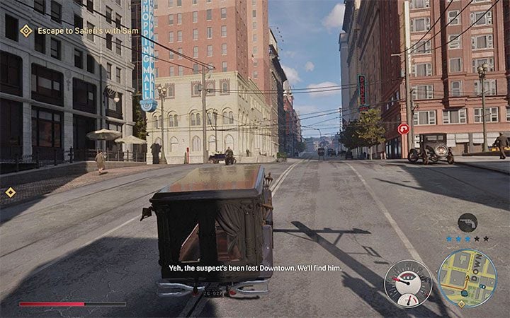 In order to lose the chasing police forces, look for opportunities to gain speed on long and straight parts of the road - Mafia Definitive Edition: The Saint and the Sinner - walkthrough - Walkthrough - Mafia Definitive Edition Guide, Walkthrough