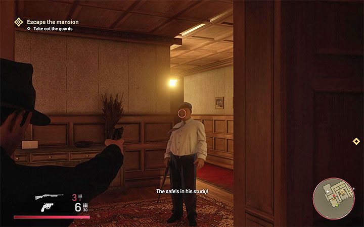 Watch out for the lone gunman who will appear in the hallway – shoot him before he has a chance to attack you - Mafia Definitive Edition: Visiting Rich People - walkthrough - Walkthrough - Mafia Definitive Edition Guide, Walkthrough