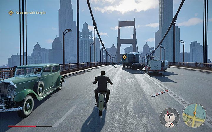 During the chase scene, Tommy will use a motorcycle - Mafia Definitive Edition: You Lucky Bastard - walkthrough - Walkthrough - Mafia Definitive Edition Guide, Walkthrough