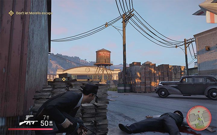 Watch out for a sniper on the tower - Mafia Definitive Edition: Creme De La Creme - walkthrough - Walkthrough - Mafia Definitive Edition Guide, Walkthrough