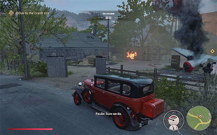 The plane should crash in the place shown in the images above - Mafia Definitive Edition: Creme De La Creme - walkthrough - Walkthrough - Mafia Definitive Edition Guide, Walkthrough