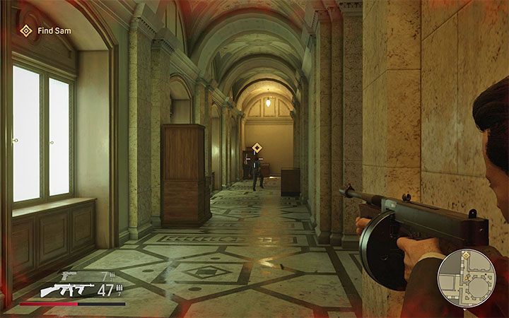 When you catch up with Sam, wait for a good moment to lean out from behind the cover and shoot him - Mafia Definitive Edition: The Death of Art - walkthrough - Walkthrough - Mafia Definitive Edition Guide, Walkthrough