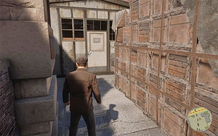 Ultimately, you must reach the garage door in the back shown in the picture - Mafia Definitive Edition: Manta Prototyper - hidden car, where to find - Cars - Mafia Definitive Edition Guide, Walkthrough