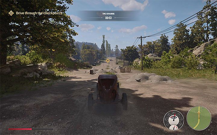 Focus on avoiding the poles, rocks and civilian cars - Mafia Definitive Edition: Electric Trick Track - walkthrough - Free raid - Mafia Definitive Edition Guide, Walkthrough