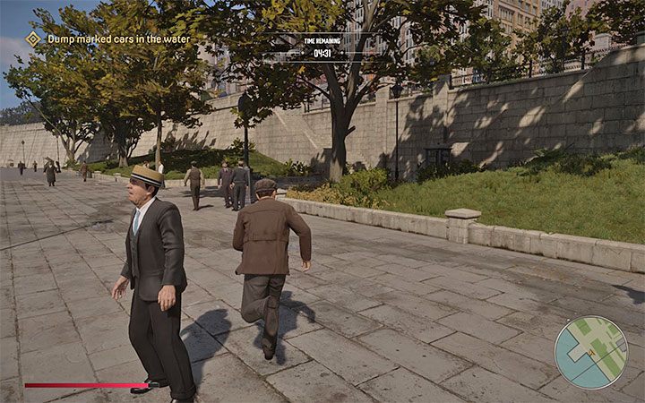 After drowning each of the cars, start sprinting towards the nearest road - Mafia Definitive Edition: Explosive Situation - walkthrough - Free raid - Mafia Definitive Edition Guide, Walkthrough
