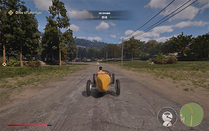 The second destination is around Lake Fyer in the northern end of the map - Mafia Definitive Edition: The Old Switcheroo - walkthrough - Free raid - Mafia Definitive Edition Guide, Walkthrough