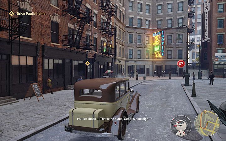 When you get there, you'll recognize the club by a large neon sign - Mafia Definitive Edition: Fair Play - walkthrough - Walkthrough - Mafia Definitive Edition Guide, Walkthrough