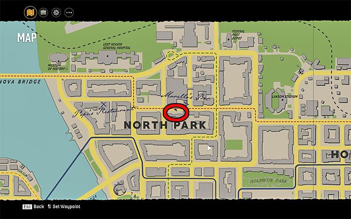 The magazine is located next to the Storage Warehouses Company building located in the North Park neighborhood - a short distance from the Morello bar - Mafia Definitive Edition: Super Science Stories Magazines - list and locations - Secrets and finders - Mafia Definitive Edition Guide, Walkthrough