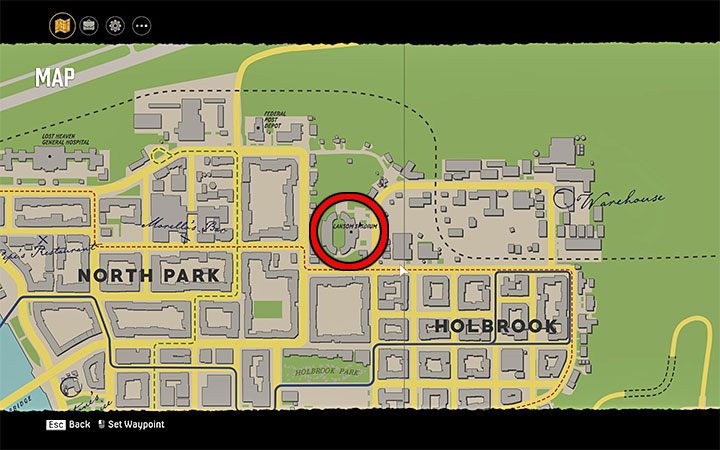 The magazine was hidden in front of one of the enclosed gates leading to Lansom Stadium, which is located in the northwest part of the Holbrook neighborhood - Mafia Definitive Edition: Black Mask magazines - list and locations - Secrets and finders - Mafia Definitive Edition Guide, Walkthrough