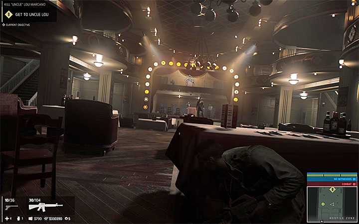 While pushing through the consecutive areas on the ferry you can make your job easier by using the Intel View mode, not only to locate enemies quicker, but also to find crates with adrenaline injections or a new bullet-proof vest - Kill Uncle Lou Marcano (murdering Lou Marcano) | Walkthrough - Story missions - Mafia III Game Guide