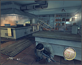 Go back to the first floor and proceed towards the corridor where Joe should be standing #1 - Chapter 13 - Exit the Dragon - p. 2 - Walkthrough - Mafia II - Game Guide and Walkthrough