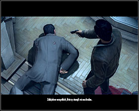 Falcone will be defending himself in the central area of the room and you should start attacking him when he's the only one left #1 - Chapter 15 - Per Aspera Ad Astra - p. 2 - Walkthrough - Mafia II - Game Guide and Walkthrough