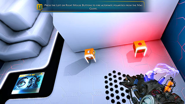 You can attract cubes with the same colors - Introductory Cube - Walkthrough - Act I - Magrunner: Dark Pulse - Game Guide and Walkthrough
