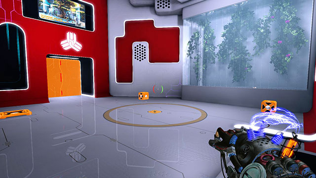 Move forward until you get to the room shown on the screen above - Intermediate Cube - Walkthrough - Act I - Magrunner: Dark Pulse - Game Guide and Walkthrough