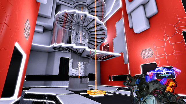 Head for platforms in the middle of the chamber (screen above) - Advanced Platform - Walkthrough - Act I - Magrunner: Dark Pulse - Game Guide and Walkthrough