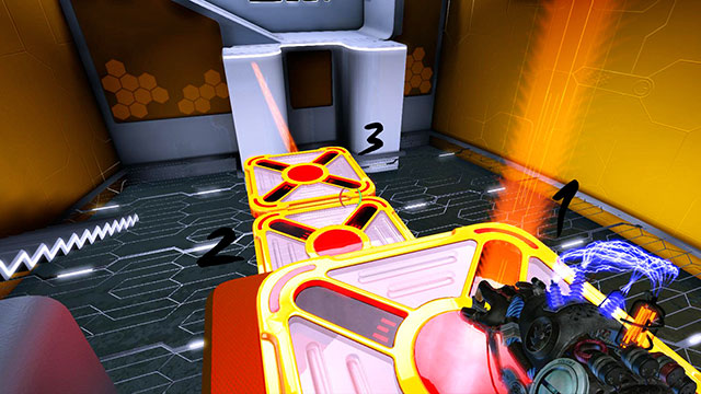 Stand on the first platform and charge it red - Platform Test - Walkthrough - Act I - Magrunner: Dark Pulse - Game Guide and Walkthrough