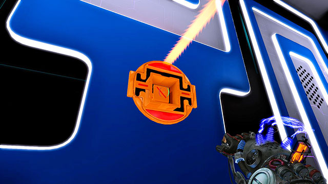 Place a small cube in the propel module and then charge it with red (screen above) - Introductory Fusion - Walkthrough - Act I - Magrunner: Dark Pulse - Game Guide and Walkthrough