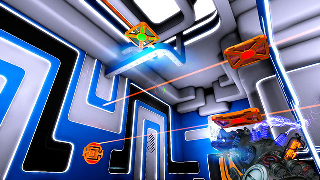 Before they reach an end of the route, look up - Introductory Fusion - Walkthrough - Act I - Magrunner: Dark Pulse - Game Guide and Walkthrough