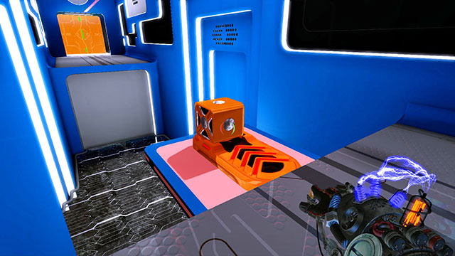 There is an elevator under the launcher, in case of falling - Introductory Fusion - Walkthrough - Act I - Magrunner: Dark Pulse - Game Guide and Walkthrough