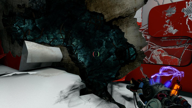 When you land on the highest platform, enter the breach (screen above) and jump down to the next level - Intermediate Jumper - Walkthrough - Act II - Magrunner: Dark Pulse - Game Guide and Walkthrough