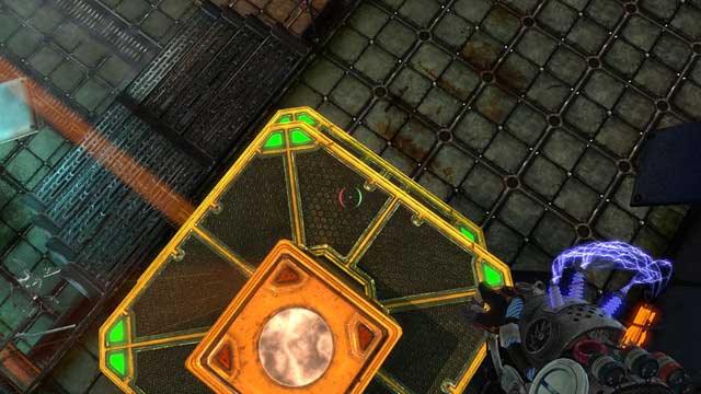 When your platform ride over the first one, put a cube on it and then jump after it, like on the screen above - Disconnect - Walkthrough - Act II - Magrunner: Dark Pulse - Game Guide and Walkthrough