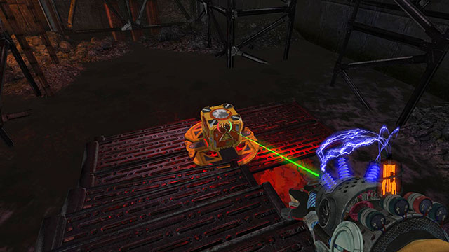 Place cube on the module (screen above) - Burning Rust - Walkthrough - Act II - Magrunner: Dark Pulse - Game Guide and Walkthrough