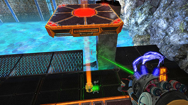 When you get to the end of column, set up green Newton under the second platform and change quickly its charge to green (screen above) - Crossroads - Walkthrough - Act II - Magrunner: Dark Pulse - Game Guide and Walkthrough