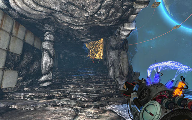 Cthulhu-style stairs - Gruckezberg Continuum - Walkthrough - Act III - Magrunner: Dark Pulse - Game Guide and Walkthrough