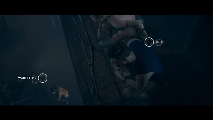 When Fliss comes down for the part, you have two options - An Escape and Caskets | The Dark Pictures Man of Medan Walkthrough - Walkthrough - The Dark Pictures Man of Medan Guide