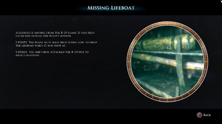 In the wreck you can find a collectible, it is on the left side - Secrets | The Dark Pictures Man of Medan Guide - Secrets - The Dark Pictures Man of Medan Guide