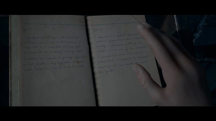 Youll find a log on a small table on the scaffolding - Secrets | The Dark Pictures Man of Medan Guide - Secrets - The Dark Pictures Man of Medan Guide